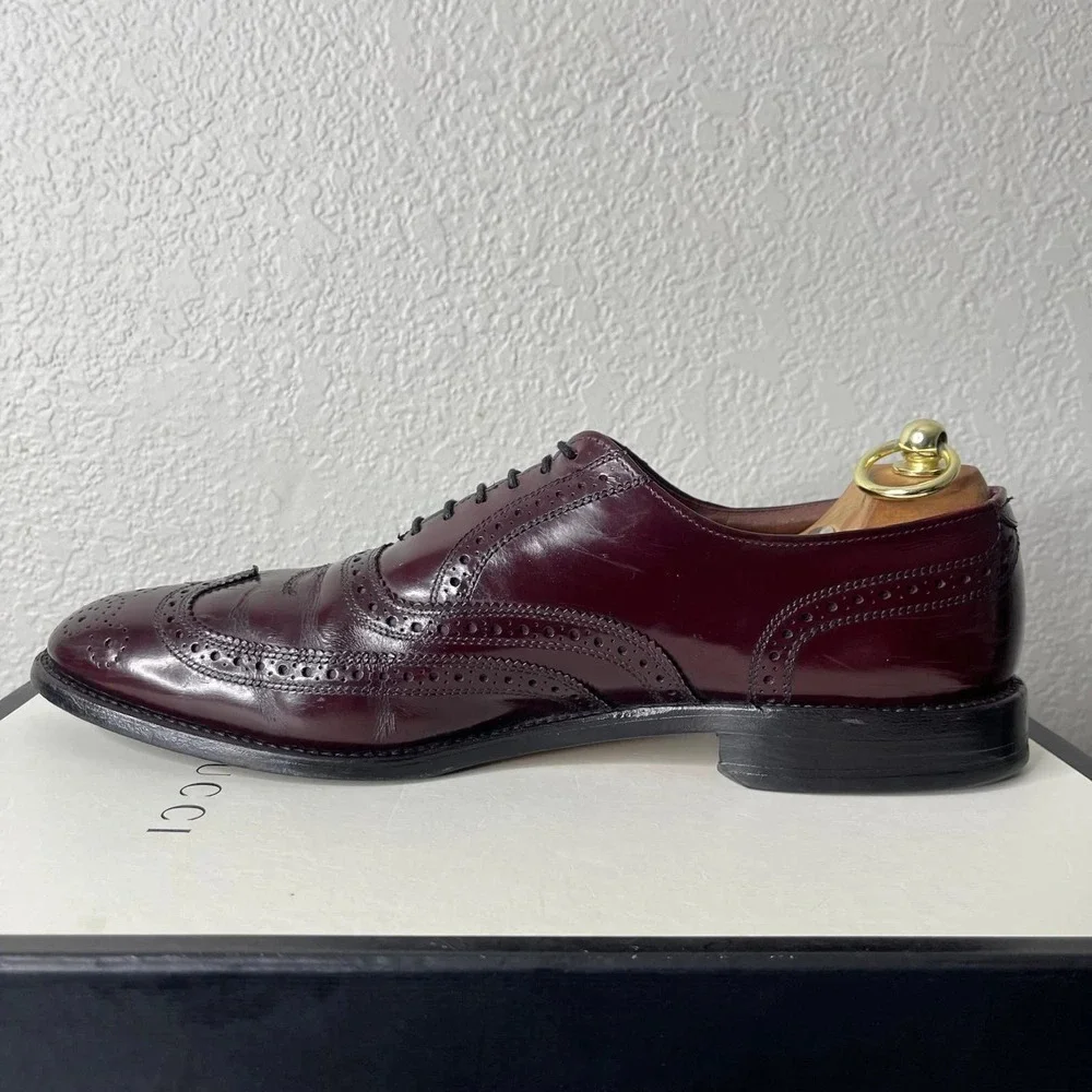 Allen Edmonds Lloyd 14608 Wingtip Burgundy Leather Oxford Dress Shoes Men's 11 C